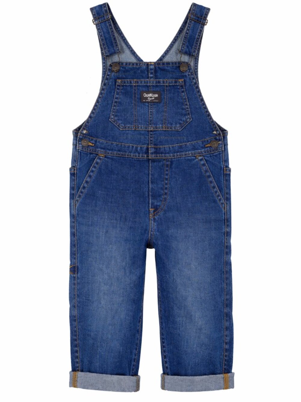 NWT OshKosh B'Gosh Toddler Denim Overalls Dark Wash Baby Boy Jean Overalls 2T - Picture 2 of 4